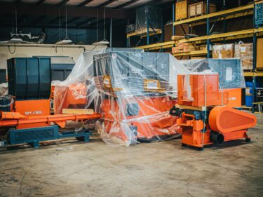WEIMA machinery is staged in a warehouse and is ready to ship.