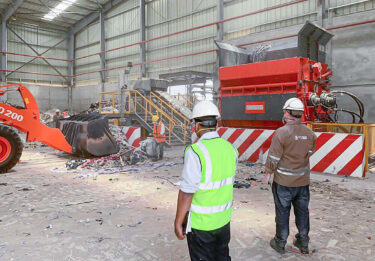 Commercial waste shredder from WEIMA in Cambodia
