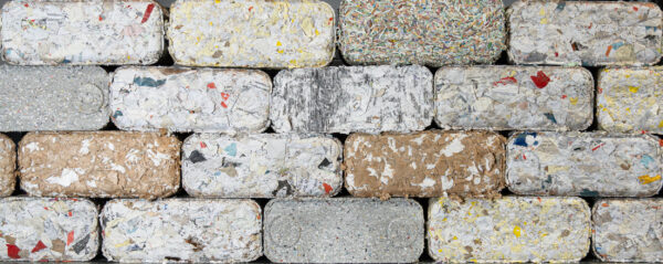Stacked paper briquettes